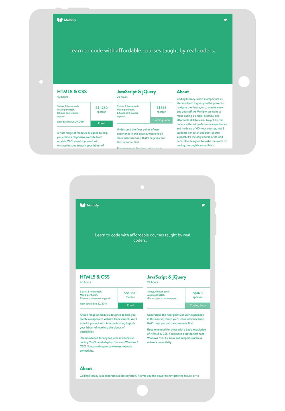 Website mockups