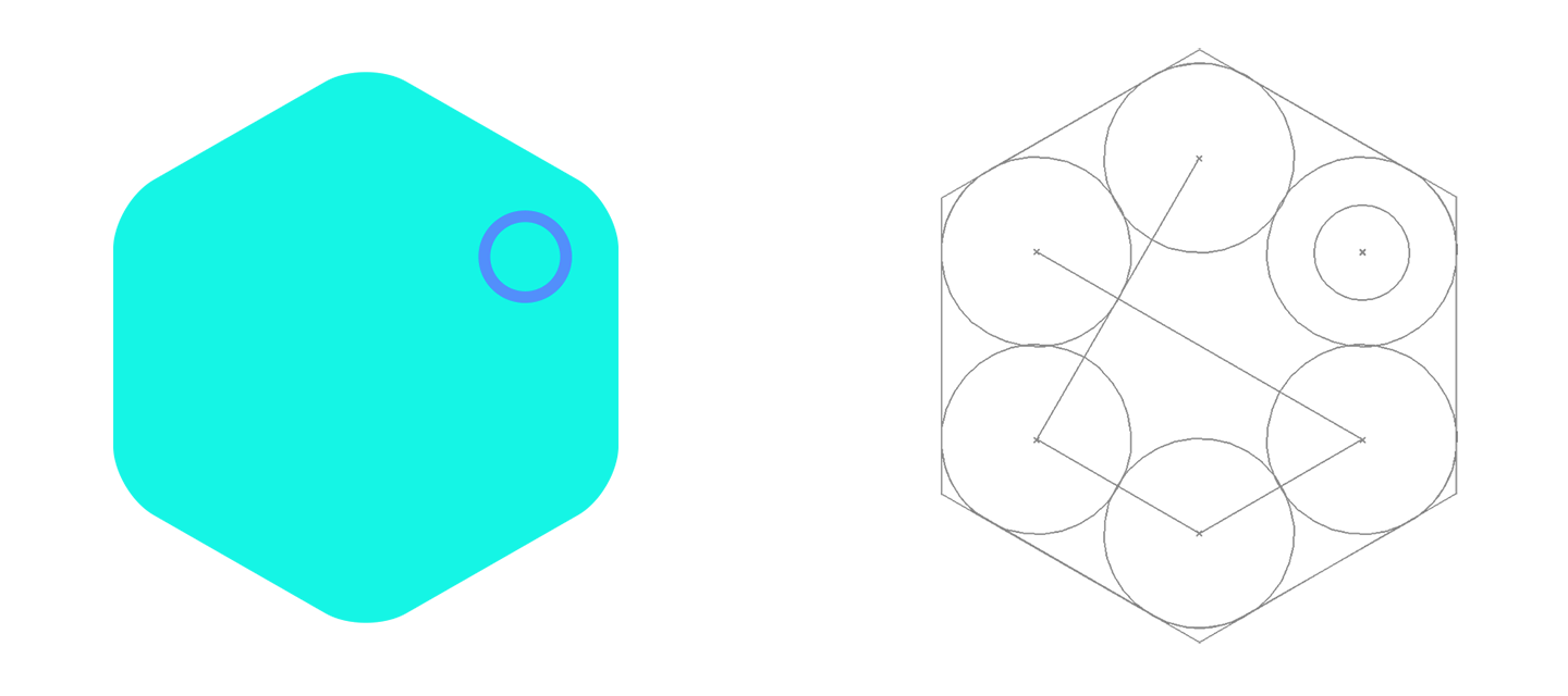 Mathematical contructs, hexagons.