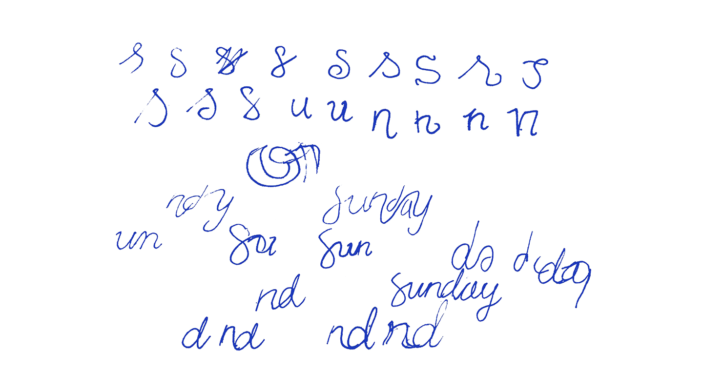 I experimented with a variety of ways to write each letter and see how well they would fit together.